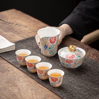 Handmade Silver Wire Enamel Gaiwan Kung Fu Tea Set Chinese Gaiwan Tea Cup Tea Sea Set Best Gifts