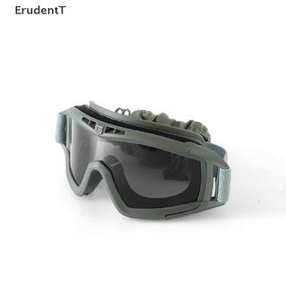 [ErudentT] แว่นตากันแดด 3 เลน กันลม สไตล์ทหาร สําหรับขี่รถจักรยานยนต์ 1 ชุด