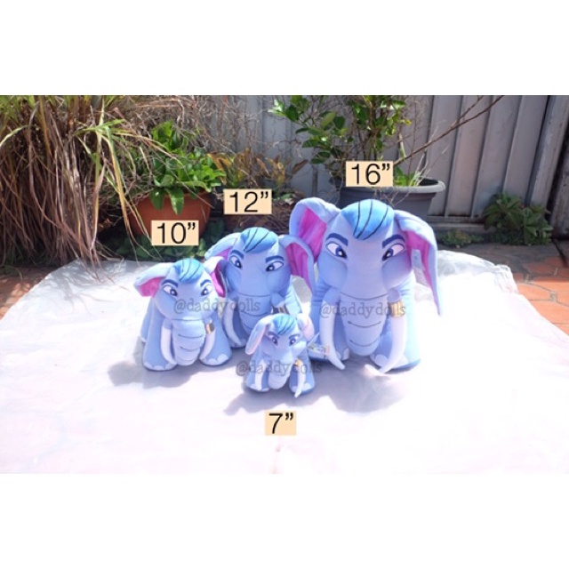 ตุ๊กตา Khan Kluay ช้างก้านกล้วย & Shaba Kaew ช้างชบาแก้ว 7/10/12/16/20นิ้ว