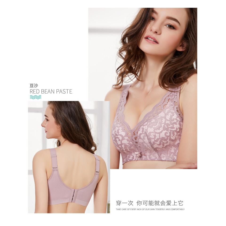 #2929Braไร้โครง Sexy Soft Bra เสื้อในลูกไม้ลายดอก แฟชั่นใหม่ ชุดชั้นในไร้โครงระบายอากาศสบายรวบรวมไม่มีขอบ ขนาด34-40