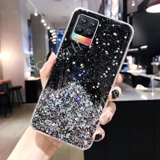 ใหม่ เคสโทรศัพท์ TPU แบบนิ่ม ใส แวววาว สีดำ สีเขียว สีชมพู ดาว อวกาศ สำหรับ Realme 8 5G 2021 Realme8 4G