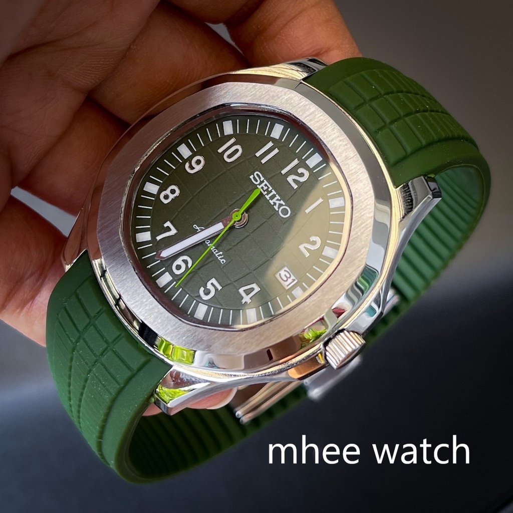 Seiko Mod Aquanaut Model Green Waffle Dial Rubber Strap Best Quality -  mheewatchshop - ThaiPick