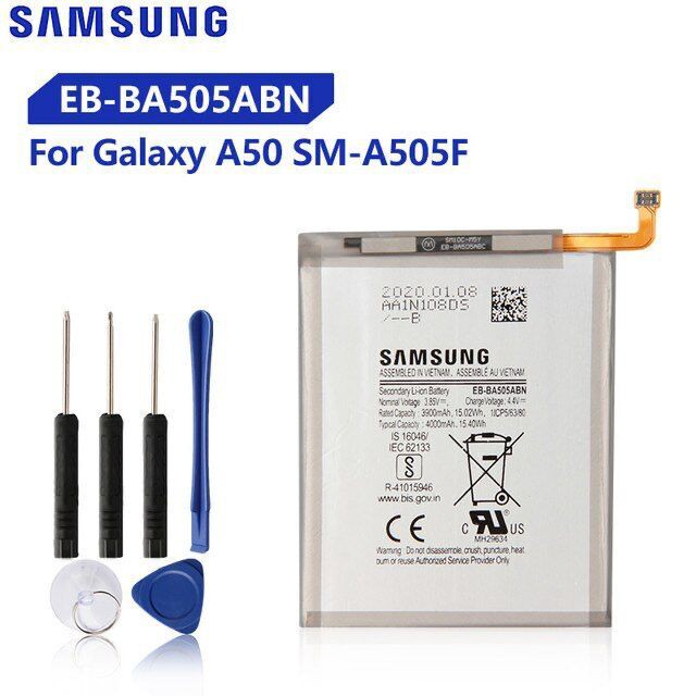 SAMSUNG แบตเตอรี่ Samsung Galaxy A50 A505F SM-A505F A30s A30 A20 SM-A205FN EB-BA505ABU EB-BA505ABN 4000MAh