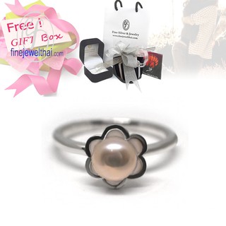 Finejewelthai แหวนมุกแท้-แหวนเงิน-แหวนมุก-แหวนประจำเดือนเกิด-วินเทจ-vintage-set-Pearl-Silver-Ring-Gift_set111