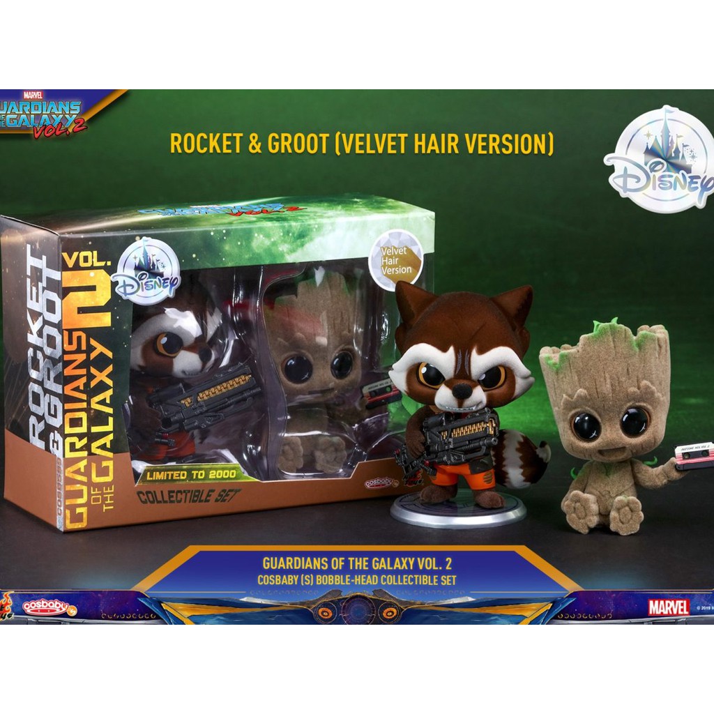 Rocket and Groot Cosbaby Bobble-Head Figure Set by Hot Toys – Guardians of the Galaxy Vol. 2 – Limited