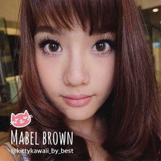 💖 Kitty Kawaii mini Mabel brown gray blue green สายตา -00 -225  Contactlens บิ๊กอาย คอนแทคเลนส์ ราคาถูก แถมตลับฟรี