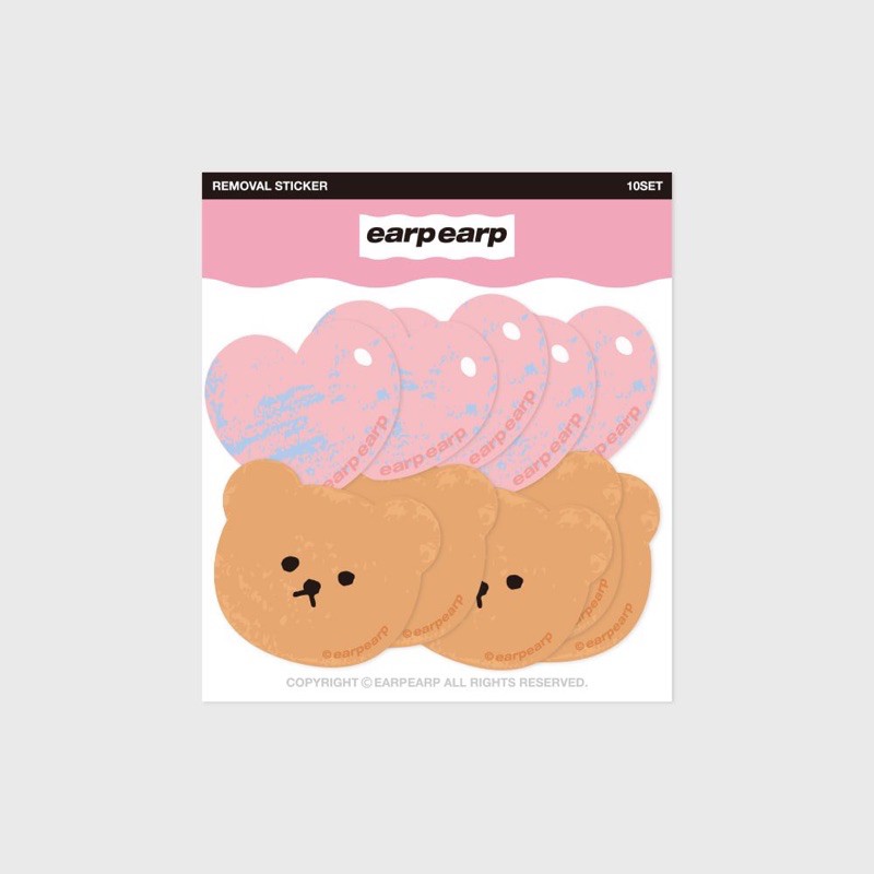 (พร้อมส่ง) earpearp dot love and bear sticker pack