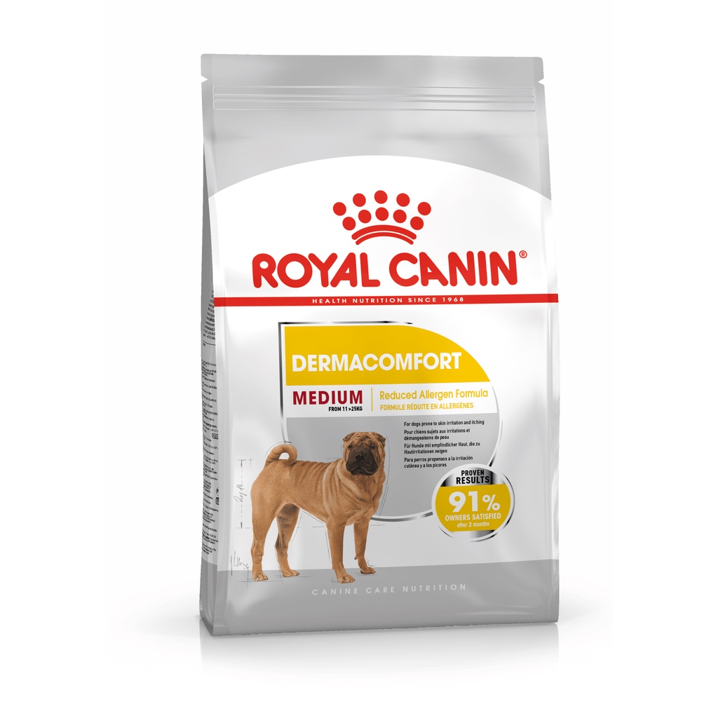 Royal Canin Medium Dermacomfort Adult 12kg  สำหรับสุนัขโตพันธุ์กลาง ผิวแพ้ง่าย Exp.004/2026