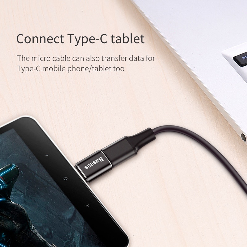 Baseus อะแดปเตอร์แปลง USB เป็น Type c OTG USB-c ตัวผู้ เป็น Micro USB Type-c ตัวเมีย สําหรับ Macbook Samsung S20 USBC OTG
