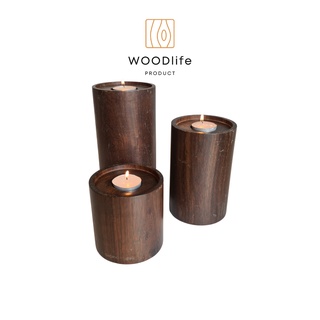 WOODlife Set.เชิงเทียน ตกแต่งบ้าน ผลิตภัณฑ์ไม้ธรรมชาติเนื้อแข็ง