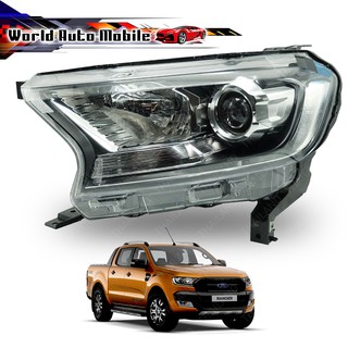 ไฟหน้า Projector L  Ford Ranger WT 2015-2017 โครเมียม+ดำ จำนวน 1 ชิ้น