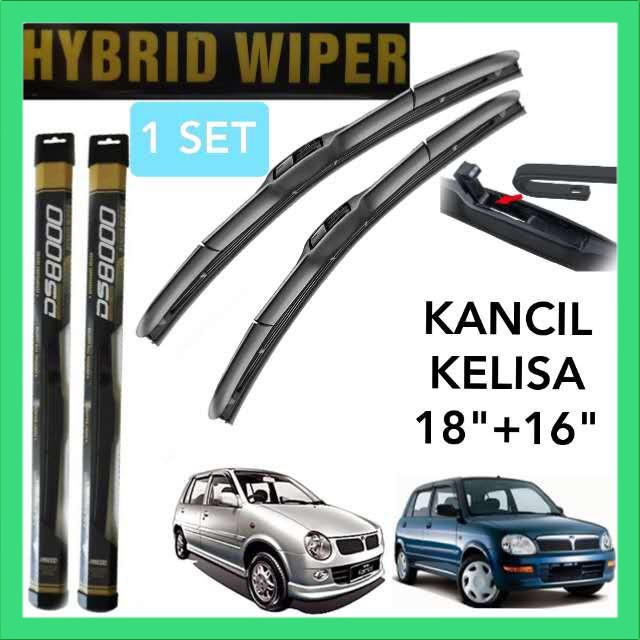 DS8000 1816 HYBRID WIPER PERODUA KANCIL KELISA ด้านหน้า WINDSCREEN WINDSHIELD WIPER BLADE 18" + 16"
