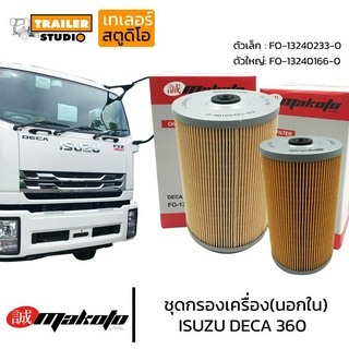 ชุดกรองน้ำมันเครื่อง ISUZU DECA360 (เครื่อง 6UZ) MAKOTO อิซูซุ รถบรรทุก ไส้กรองเดก้า360 กรองเครื่อง