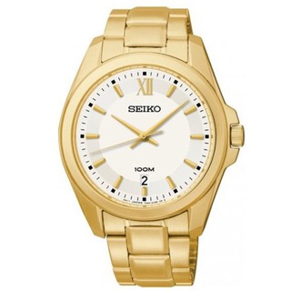 Seiko นาฬิกาข้อมือผู้ชาย Date,Stainless Steel Case &amp;Bracelet,Gold Tone  SGEG64P1