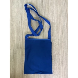 กระเป๋าผ้าคล้องคอ ขนาด 6.5”x8”ผ้าแคนวาส