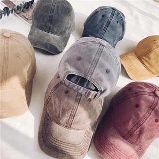 หมวกแก๊ปผ้าฟอกสีพื้น WASHED CAP unisex