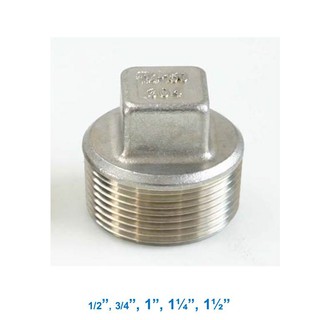 ปลั๊กอุดสแตนเลส SUS304 ขนาด 1/2" - 1-1/2"