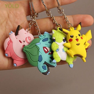 Yolo พวงกุญแจโปเกมอน Pokemon Pikachu Pvc รูปการ์ตูนโปเกมอนสําหรับตกแต่งรถยนต์