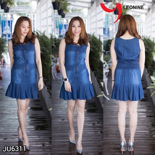 มินิเดรสยีนส์ ,แซกยีนส์,เดรสยีนส์,ชุดยีนส์ Dress jeans Leonine JU6311