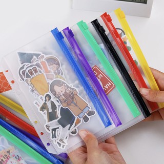 ซองซิป 6 รู ขอบสี ⭐️ Color Zip Pocket Planner Refill ซองใส่การ์ด ซองซิปล็อค กระดาษรีฟิล แพลนเนอร์ A6/A5 mimisplan