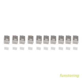 FUN 10Pcs RJ45 Network Connector CAT6 Modular Plugs Shielded Version With Loading Bar