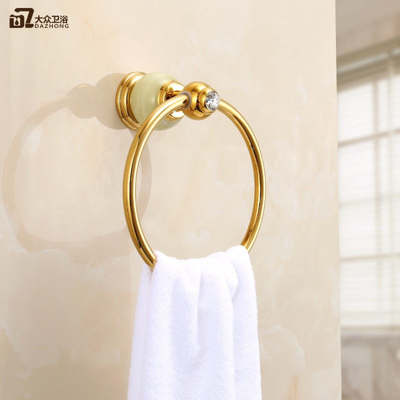 ที่แขวนผ้าเช็ดมือ ที่แขวนผ้าเช็ดหน้าแบบเป็นห่วง ทองแดง สไตล์ยุโรป สวยงาม หรูหรา คุณภาพดี