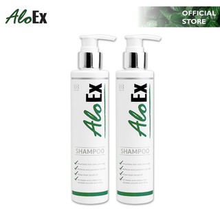 AloEx Original Shampoo 2 ชิ้น สูตรสำหรับผมปกติ/ผมมัน (แชมพูเร่งผมยาว แชมพูแก้ผมร่วง ยาสระผมสมุนไพร)