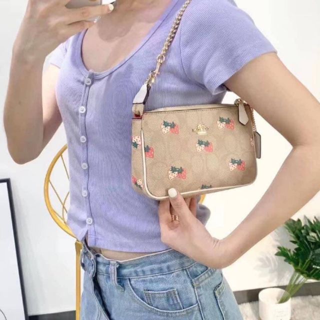 Coach bag pouch พร้อมสายโซ่