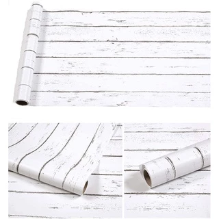 ลายไม้ วอลเปเปอร์ สติกเกอร์ ติดผนัง กาวในตัว PVC มีกาวในตัว ขนาด 0.45x10 เมตร WH11