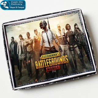 จัดส่งฟรี! กระเป๋าสตางค์หนัง ใบสั้น พับได้ ลายตัวละครเกม Pubg พร้อมกล่อง P4 สําหรับผู้ชาย