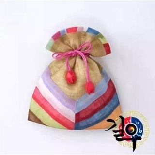 กระเป๋าผ้าเกาหลีแถบสีนำโชค 한국 컬러 스트립 복주머니 Korean Color Strips Lucky Bag