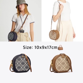 เเท้ 💯% 🇺🇸👜tory burch T Monogram Moon Bag Silv