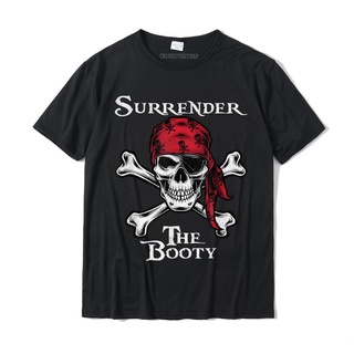 เสื้อยืด ผ้าฝ้าย พิมพ์ลาย Surrender The Booty สไตล์คลาสสิก เรโทร สําหรับผู้ชายสามารถปรับแต่งได้