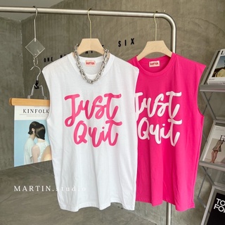 เสื้อแขนกุดตัวยาวผ้าคอตตอน สกรีนลาย (A013) Martin Studio