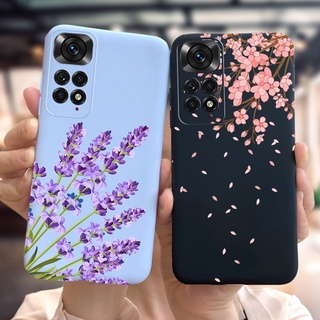 เคสโทรศัพท์ซิลิโคน TPU แบบนิ่ม ลายดอกไม้ สําหรับ Xiaomi Redmi Note 11 2022 Note 11 Note 11s