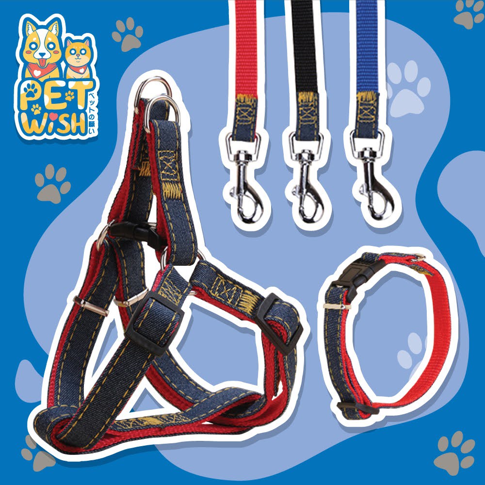 Pet Wish สายจูงสุนัข แบบรัดอก สุนัขพันธุ์เล็ก-ใหญ่ ปรับสายได้ แข็งแรง คุณภาพดี เฃต3