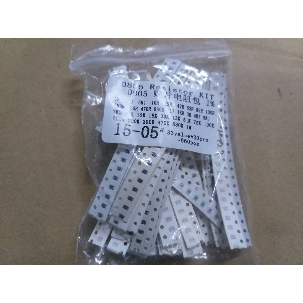 DWAYNE 660PCS  0805 SMD Resistor Kit 1R to 1M Assorted Kit Chip Resistors Combination Set 0805  ***ส