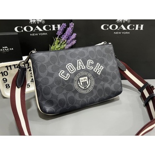 NEW COACH Everett Crossbody In Signature Canvas With Varsity Motif