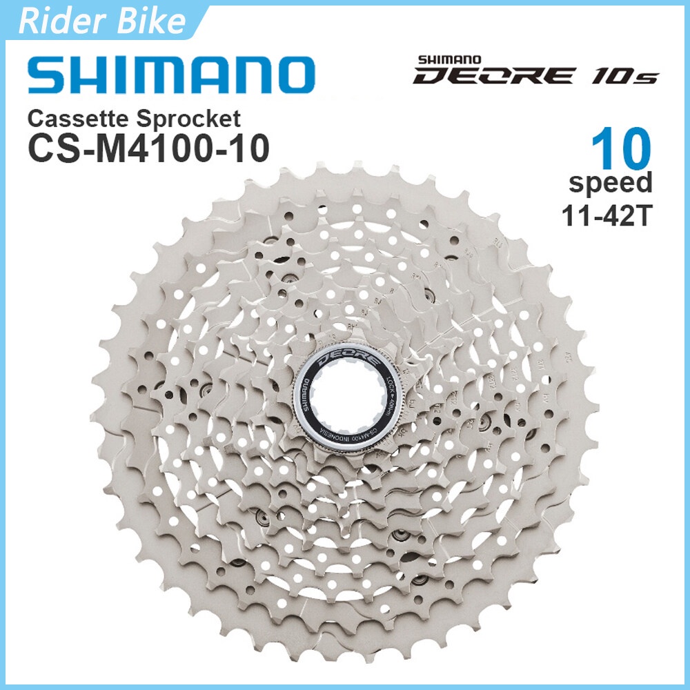 ยางจักรยาน 10S SHIMANO DEORE CS-M4100 11-42T 10-ชั ้ น Drop ยาง SHIMANO M4100