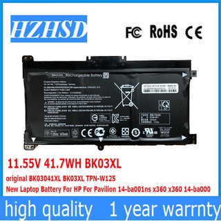 11.55V 41.7WH BK03XL original BK03041XL BK03XL TPN-W125 New Laptop Battery For HP For Pavilion 14-ba001ns x360 x360 14-b