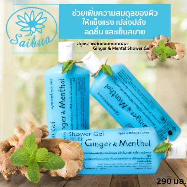 สบู่เหลวผสมเมนทอลและขิง สบู่ขัดผิว แพค 3 ขวด thumbnail 3