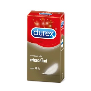 ว๊าว🍟 ดูเร็กซ์ เฟเธอร์ไลท์ ถุงยางอนามัย แพ็ค 12 ชิ้น Durex Fetherlife Condom x 12 pcs