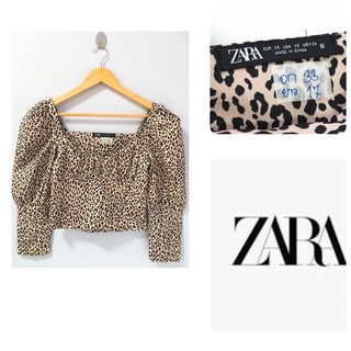 crop zara ลาย leopard  size s