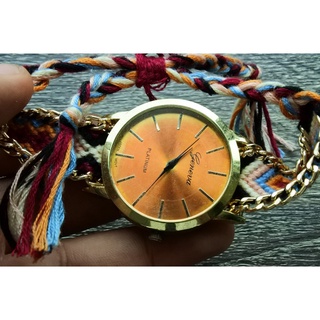 นาฬิกา Vintage มือสองญี่ปุ่น GENEVA ระบบ Quartz UNISEX ทรงกลม กรอบทอง หน้าทอง หน้าปัด 27mm