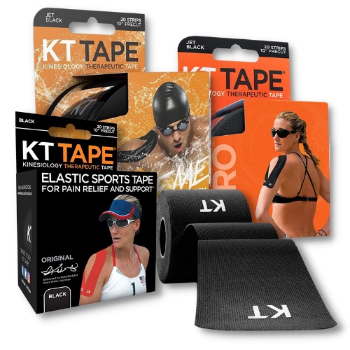 KT Tape Cotton Elastic Kinesiology Therapeutic Athletic Tape 20 Pack, 10 Cut Strips