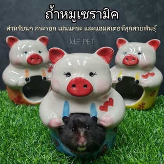 ถ้ำหมู ถ้ำหมูเซรามิค ถ้ำแอร์ บ้านเย็น สำหรับนก กระรอก ชูการ์ แฮมสเตอร์ (ถ้ำหมูอู๊ดๆ-เซรามิค)