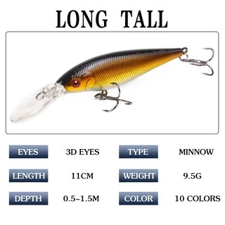 เหยื่อปลา เหยื่อปลอมตกปลา Clouser Minnow ตกปลา Sinking Minnow อุปกรณ์ตกปลา 1PCS 11cm/9.5g เหยื่อตกปลานิล เหยื่อปลอม Plastic Bait เหยือตกปลา เหยื่อตกปลาช่อน รอกตีเหยื่อปลอม เหยื่อตกปลา ตะขอ