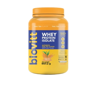 ใหม่! (เวย์รสชาไทย 1 กระปุก) Biovitt Whey Protein Isolate เวย์โปรตีน ไอโซเลท ลีนไขมัน สร้างกล้ามเนื้อ ไร้แป้ง ไร้น้ำตาล