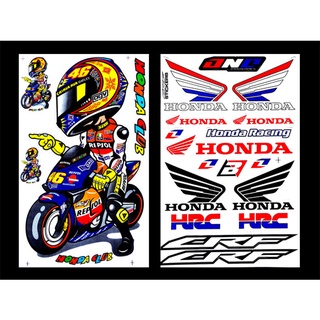 HONDA Racing Club สติ๊กเกอร์ติดรถ 2แผ่นตามรูป สติ๊กเกอร์แต่งซิ่งรถมอเตอร์ไซค์ บิ๊กไบค์ รถยนต์ หมวกกันน็อค เนื้อPVC