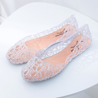 รองเท้าคัชชู หุ้มส้น หัวมน แต่งลายสวยๆ รองเท้ายางนิ่ม นุ่ม เบา ใส่สบาย